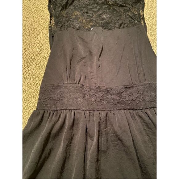 Free People Tea For Two Black Lace Mini Dress Open Sides - Picture 3 of 9